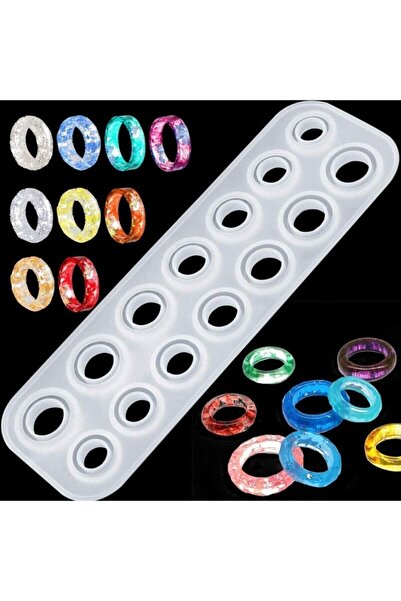 adarya Silikon Epoksi 14lü Yüzük Kalıbı Kristal Ve Düz Bombeli 7şer Set