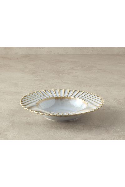 English Home Fiore New Bone China - Gray with Pit Plate