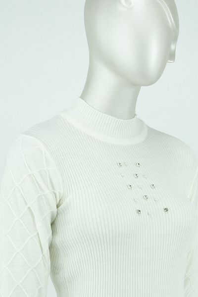 Oppland Pulover Badi, cu mânecă lungă, cu mânecă lungă, țesut din lână, lycra, elegant, iarnă