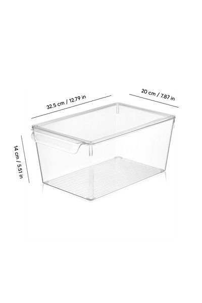 Meleni Home Mega Size 2-Piece Kitchen Closet Organizer with Lid - Refrigerator and Vegetable Fruit Organizer