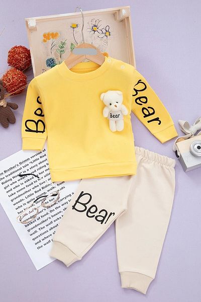 NAZZ STORE 9-12 Months Unisex Teddy Bear Top and Bottom Set