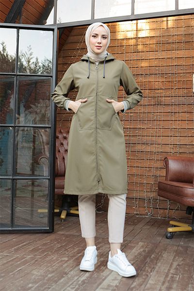 benguen Trench cu buzunar 1265 Kaki