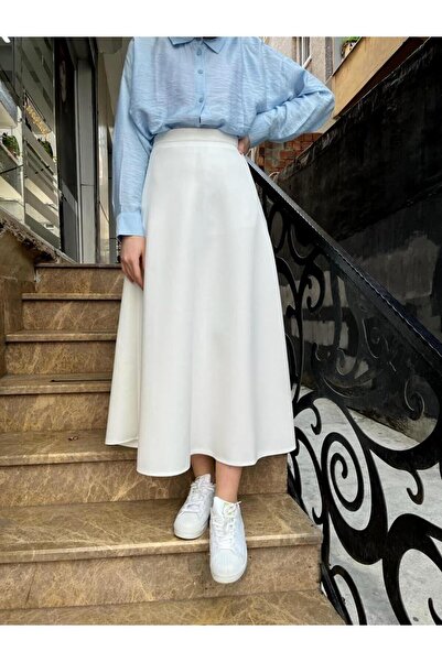 CNG MODA Battal Size Puff Scuba Skirt