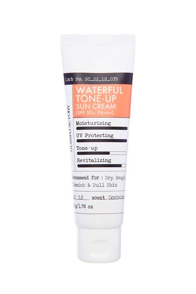 DERMA FACTORY Vegan Sun Cream - Peach Tone, Tone Equalizer, Water Resistant, 50GR Derma Factory Waterful Sun Cream
