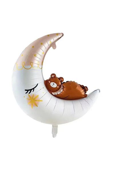 Çemrek Süs Parti Baby Concept Moon Foil Balloon with Bear