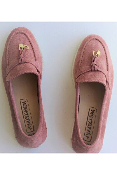 aayak&kabımofficial Hakiki Deri Pudra Küçük Ve Büyük Beden Günlük Kadın Ayakkabı Loafer Makosen