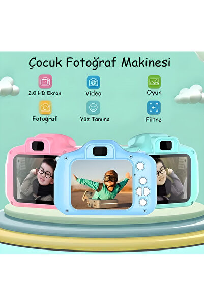 nextbuy Mini Retro Fotoğraf Makinesi Çocuk İçin Vintage 1080P SD Kart Girişli...