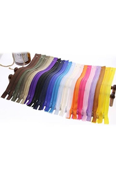 e tuhafiye 100 bucăți de fermoar colorat pentru pantaloni (14-25 cm)