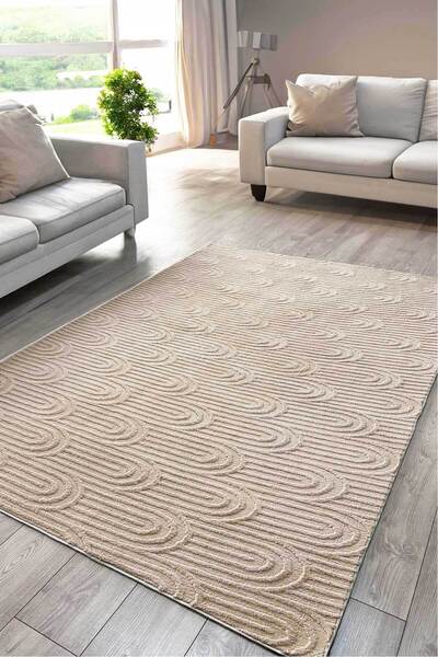 Decomia Home Perla Modern Premium Peluş Bukleli Deve Tüyü Rengi Salon Halısı ...