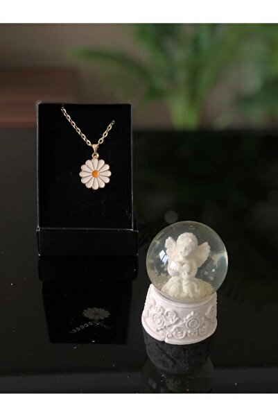 Masalsı Concept papatyalı Kolye Ve Kar Küresi Sevgililer Günü Hediyesi Doğum ...