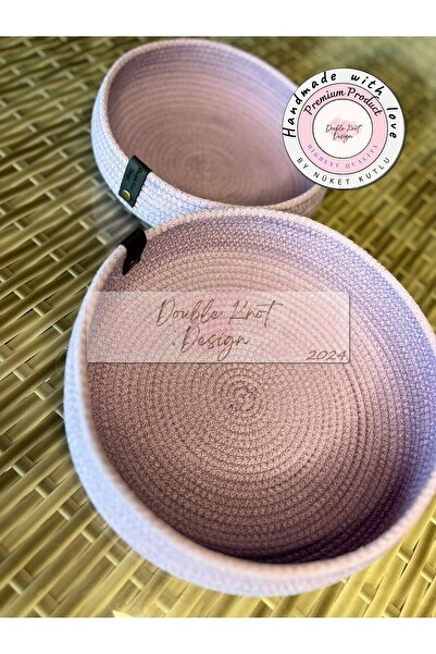 DOUBLE KNOT DESİGN Bowl Sepet. 2li Lila Masa Üstü Düzenleyici. Banyo,mutfak,s...