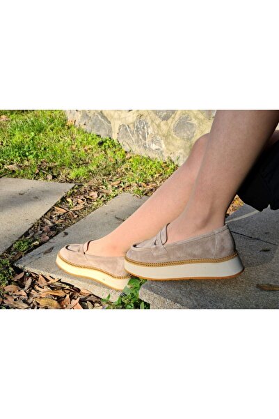 AYAK&KABIM Genuine Leather Beige Daily Women's Shoes Loafer Eva Sole Moccasin...