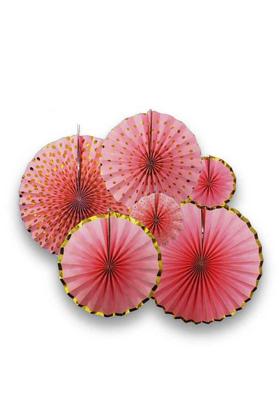 Big Party Fan Gilded Salmon Set of 6