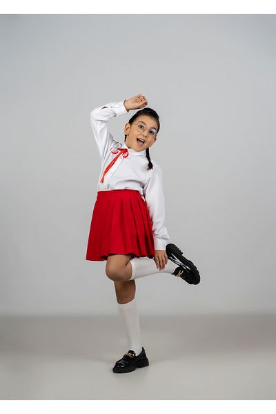 Belkızın Atölyesi Red Mini Pleated Skirt