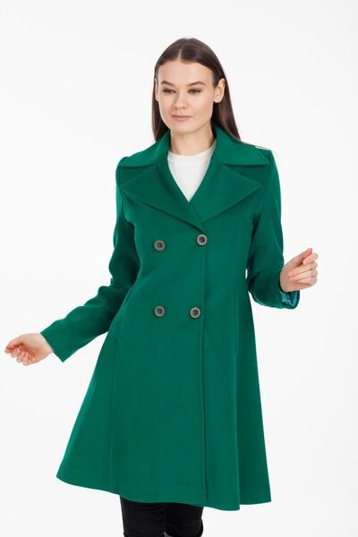 Pitti Women's Dark Bent Green Coat 70536