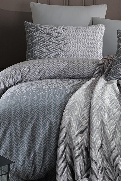 İyi Geceler İstanbul Σετ Παπλωματοθήκης Valeria Διπλή με Κουβέρτα Selen Grey