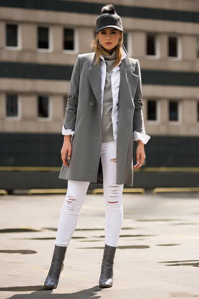 Pitti Women's Gray Coat 70492