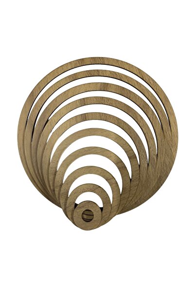 aladepo حلقة مكرامية خشبية لتزيين الباب على شكل حلقة من خشب البلوط 10 قطع