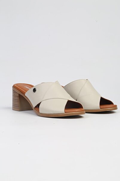 Pierre Cardin ® | PC-7219 - Μπεζ-Γυναικείες παντόφλες με τακούνι