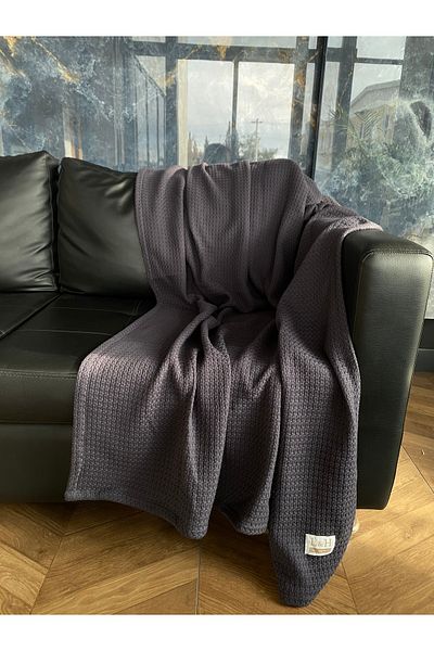 Lucy and Home Husă TV Jacquard 100% bumbac, antracit, aruncă 120x170cm