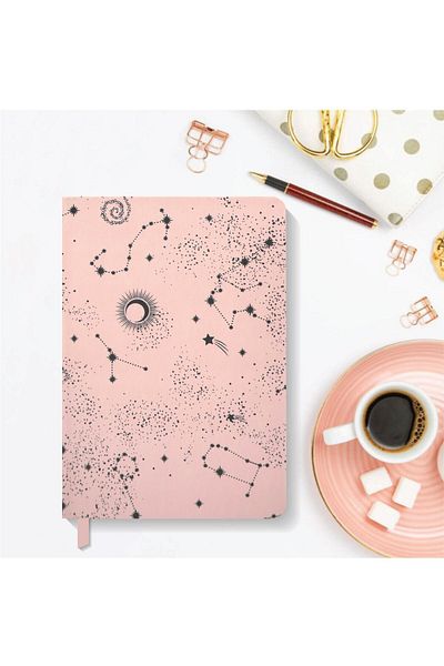 AKILLICA Notebook Striped Hard Cover Notebook 13x21 Cm Hardcover Notebook Pink