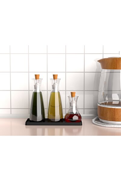 LÜKSALAN حامل زيت السيليكون الأسود، منظم العرض، طبق الصابون، حامل المنظفات Ya...