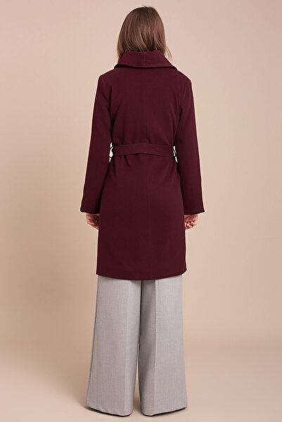 Pitti Women's Plum Short Tied Coat 70477