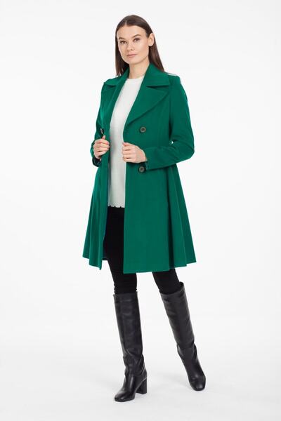 Pitti Women's Dark Bent Green Coat 70536