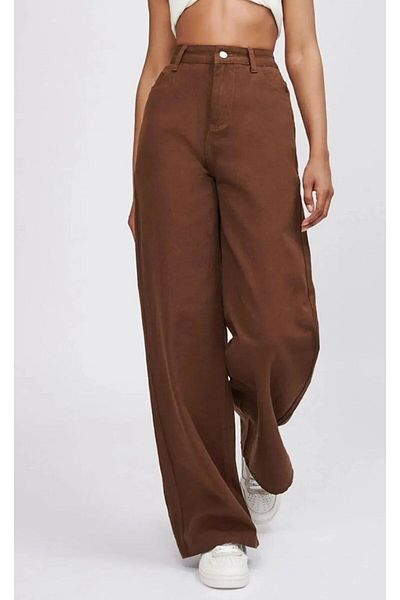 LAMİRA BROWN High Waist Palazzo Jean