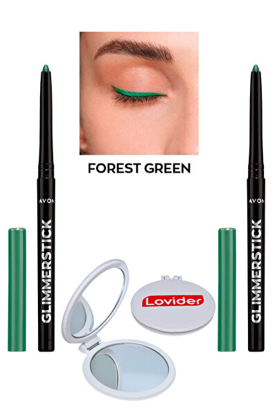 AVON Glimmersticks Asansörlü Göz Kalemi Forest Green 2'li + Lovider Cep Aynas...
