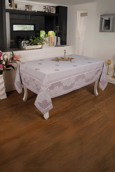 Finezza Τραπεζομάντιλο Βιέννης Πολυτελές Ζακάρ Υφασμάτινο Μωβ Ορθογώνιο 160x3...