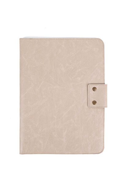 deridense M2 13-14 inch Macbook Pro-air Organizator din piele vegană Servietă Husă pentru tabletă Crazy Beige