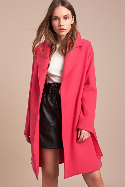 Pitti Women's Fuchsia Short Tied Coat 70477
