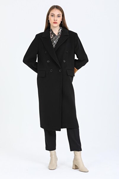 Pitti Women's Buttoned Knee Length Coat 70615