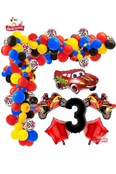 Bkmc 3 ani, mașină de curse, motocicletă, tematică, set de baloane din folie ...