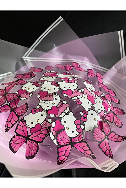 Milovistore LED IŞIKLI HELLO KİTTY KELEBEK BUKETİ