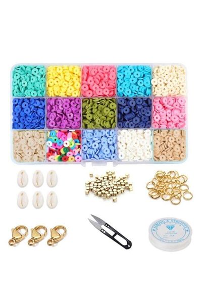 yiğit aksesuar 21 Types Sea Shell Fimo Beads Jewelry Making Material Starter