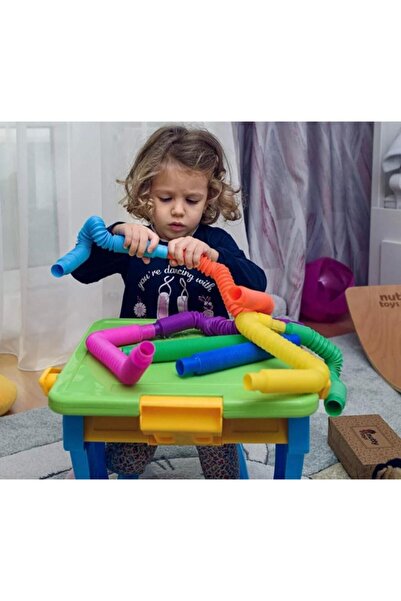 Depomiks Avm Sensory Toy Pop Tube 8 Pieces Hand Motor Skill Mental Development Stress Relief
