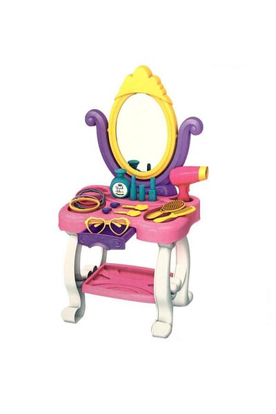 Depomiks Avm Toy Beauty Table with Mirror and Accessories + Spreadable Makeup Set + Hairdresser Accessories Play Set