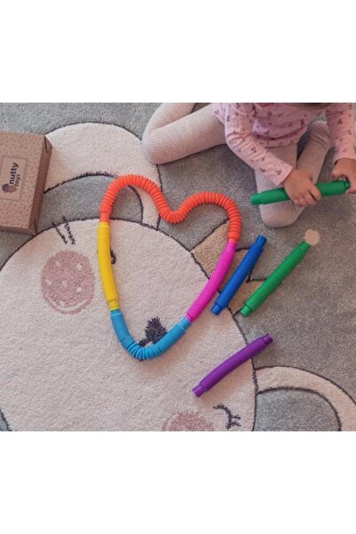 Depomiks Avm Sensory Toy Pop Tube 8 Pieces Hand Motor Skill Mental Development Stress Relief