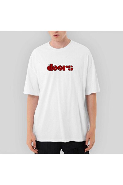 Z zepplin Tricou alb supradimensionat cu logoul The Doors