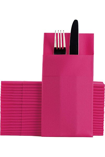 elaia Airlaid Fuşya 1/8 Garson Katlama Cepli Peçete 50'li paket