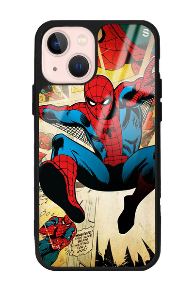 Spoyi iPhone 13 Spider-Man Örümcek Adam Tasarımlı Glossy Telefon Kılıfı