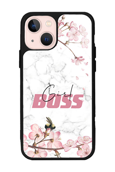 Spoyi iPhone 13 Uyumlu Sakura Girl Boss Tasarımlı Glossy Telefon Kılıfı