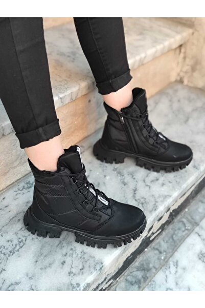 Nubbock Μαύρες γυναικείες μπότες casual - Χοντρή σόλα, αδιάβροχο αλεξίπτωτο, nk0628