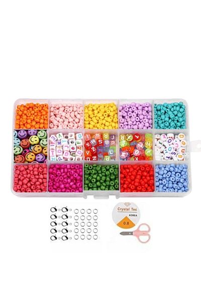 yiğit aksesuar Sand Bead Letter Bead Jewelry Making Set 20 Pieces