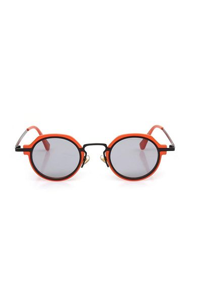Angel Eyes Orange Black Frame Fume Glass Hexagon Women's Sunglasses Ae9909c10