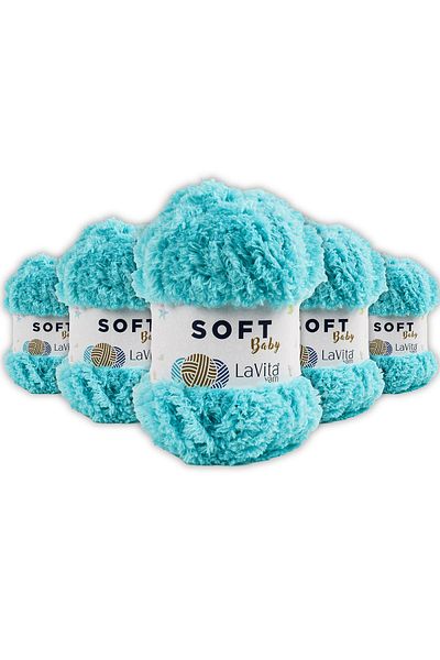 LaVita Yarn Μαλακό βελούδινο νήμα για μωρά Amigurumi 5 Πακέτο Πλεκτό Χέρι Νήμα Taka Yarn (5052 Ακαραϊκό)