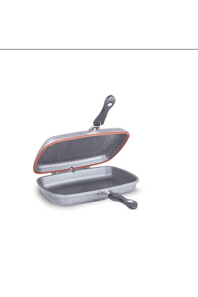 FMS Granite 36 Cm Double Sided Fish Pan Gray