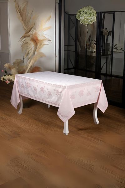 Finezza Nilüfer Lux Jacquard Fabric Powder Tablecloth Rectangular 160x320 Cm - 1092